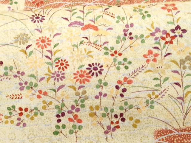 平和屋着物■上質な小紋 枝花文 暈し染め 金彩 正絹 逸品 CABC9102fb