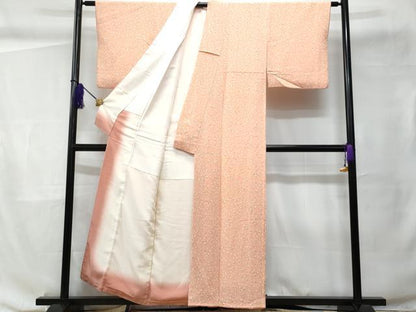 平和屋着物■上質な小紋 舞花文 鬼しぼ縮緬 正絹 逸品 CABC9120fb