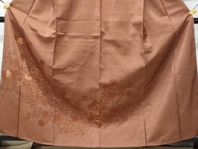 平和屋着物■訪問着　紬地　駒刺繍　草花文　金彩　正絹　逸品　CABC9134fb