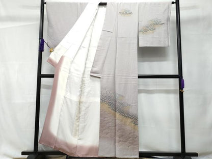 平和屋着物■訪問着 立波枝松文 暈し染め 金彩 正絹 逸品 CABC9136fb