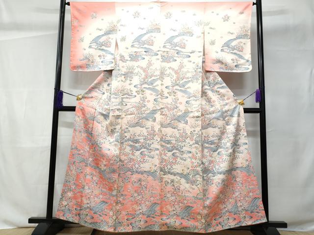 平和屋着物■訪問着 立波籬花文 暈し染め 正絹 逸品 CABC9143fb