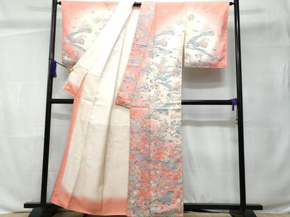 平和屋着物■訪問着 立波籬花文 暈し染め 正絹 逸品 CABC9143fb