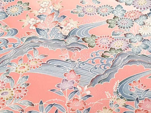 平和屋着物■訪問着 立波籬花文 暈し染め 正絹 逸品 CABC9143fb