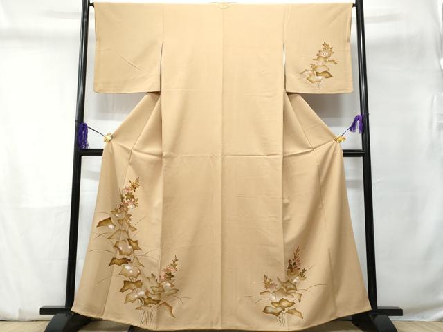 平和屋着物■訪問着　駒刺繍　草花文　金彩　正絹　逸品　CABC9169fb