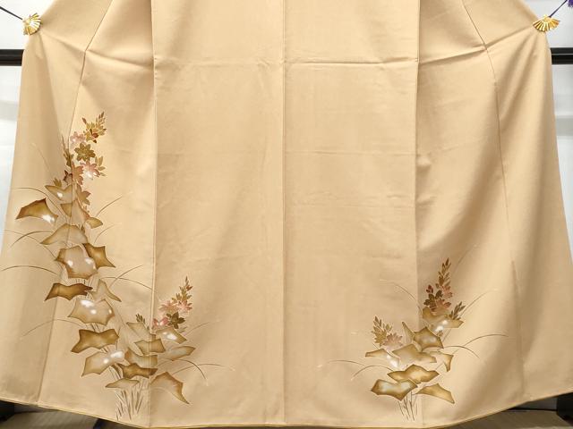 平和屋着物■訪問着　駒刺繍　草花文　金彩　正絹　逸品　CABC9169fb