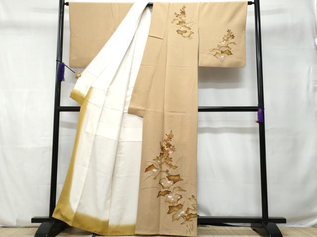 平和屋着物■訪問着　駒刺繍　草花文　金彩　正絹　逸品　CABC9169fb