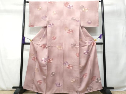 平和屋着物■上質な小紋 地紋起こし 草花文 暈し染め 正絹 逸品 未使用 CABC9172fb