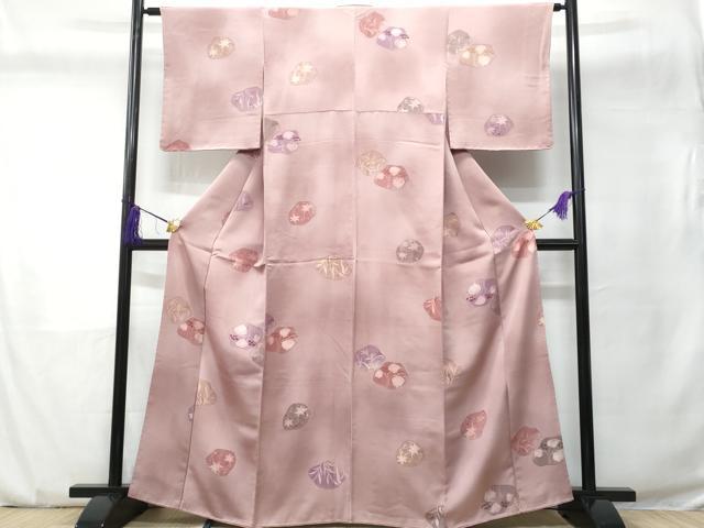 平和屋着物■上質な小紋 地紋起こし 草花文 暈し染め 正絹 逸品 未使用 CABC9172fb