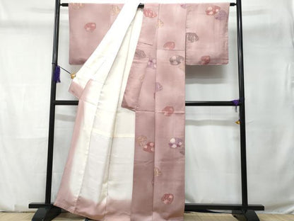 平和屋着物■上質な小紋 地紋起こし 草花文 暈し染め 正絹 逸品 未使用 CABC9172fb
