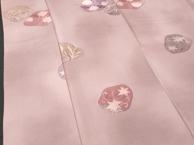 平和屋着物■上質な小紋 地紋起こし 草花文 暈し染め 正絹 逸品 未使用 CABC9172fb