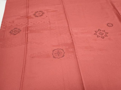 平和屋着物▼無地絵羽訪問着 エ霞正倉院花文 韓紅色 正絹 逸品 CABC9226th