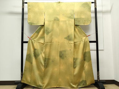 平和屋着物▼上質な小紋 地紋起こし 花尽し 暈し染め 正絹 逸品 CABC9282th