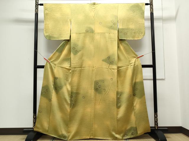 平和屋着物▼上質な小紋 地紋起こし 花尽し 暈し染め 正絹 逸品 CABC9282th