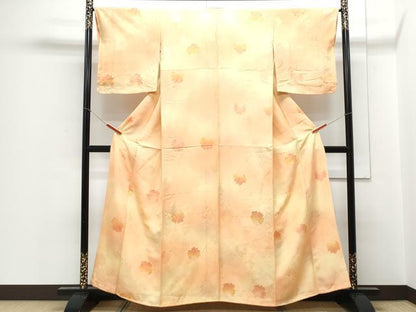 平和屋着物▼上質な小紋 地紋起こし 舞花文 暈し染め 正絹 逸品 CABC9358th