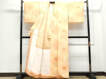 平和屋着物▼上質な小紋 地紋起こし 舞花文 暈し染め 正絹 逸品 CABC9358th