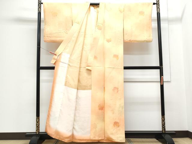 平和屋着物▼上質な小紋 地紋起こし 舞花文 暈し染め 正絹 逸品 CABC9358th