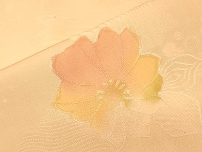 平和屋着物▼上質な小紋 地紋起こし 舞花文 暈し染め 正絹 逸品 CABC9358th
