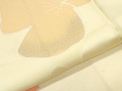 平和屋着物▼上質な小紋 地紋起こし 草花文 正絹 逸品 CABC9359th