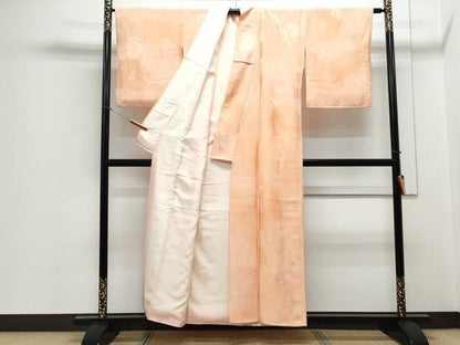 平和屋着物▼上質な小紋 草花地紋 暈し染め 正絹 逸品 CABC9403th