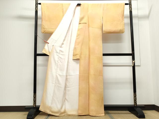 平和屋着物▼上質な小紋 枝花地紋 暈し染め 正絹 逸品 CABC9423th