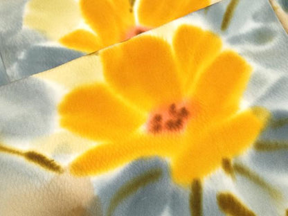 平和屋着物▼訪問着　手描き　草花文　暈し染め　正絹　逸品　CABC9586th