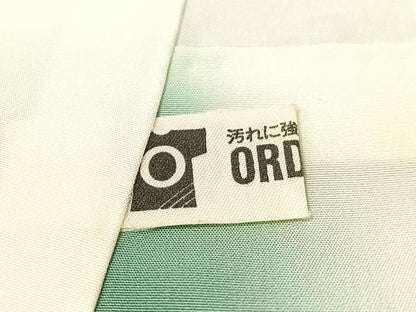 平和屋着物●上質な小紋 総刺繍 扇面花蝶文 金糸 正絹 逸品 CABC9604vp