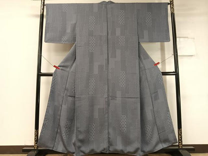 平和屋着物●上質なお召 寄せ小紋柄 やまと誂製 正絹 逸品 未使用 CABC9605vp