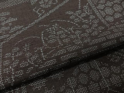 平和屋着物●結城紬 100亀甲 吉祥花文 正絹 逸品 CABC9608vp