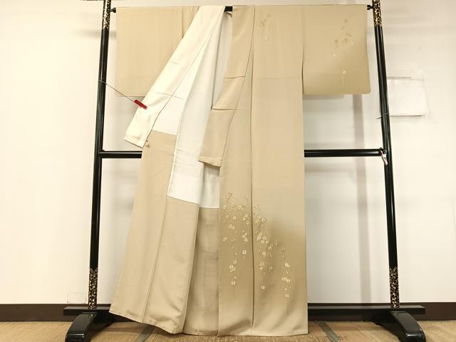 平和屋着物●中国三大刺繍 相良刺繍 総刺繍 駒刺繍 訪問着 枝垂れ花文 暈し染め 金糸 鈴乃屋扱い 正絹 逸品 CABC9609vp