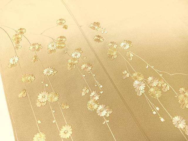 平和屋着物●中国三大刺繍 相良刺繍 総刺繍 駒刺繍 訪問着 枝垂れ花文 暈し染め 金糸 鈴乃屋扱い 正絹 逸品 CABC9609vp