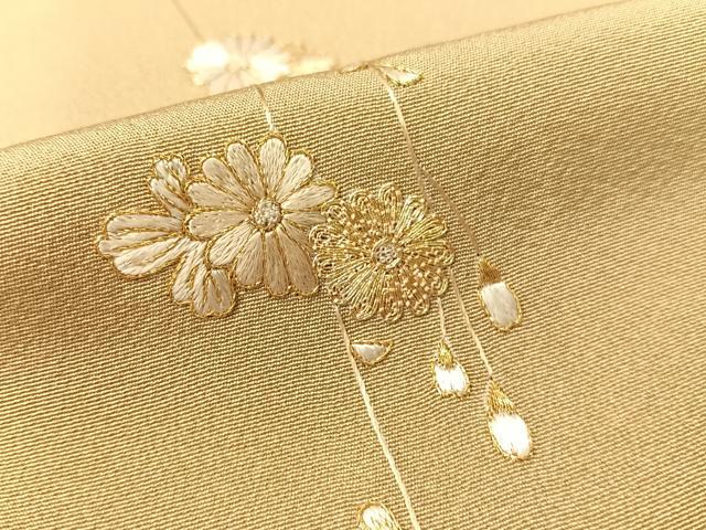 平和屋着物●中国三大刺繍 相良刺繍 総刺繍 駒刺繍 訪問着 枝垂れ花文 暈し染め 金糸 鈴乃屋扱い 正絹 逸品 CABC9609vp