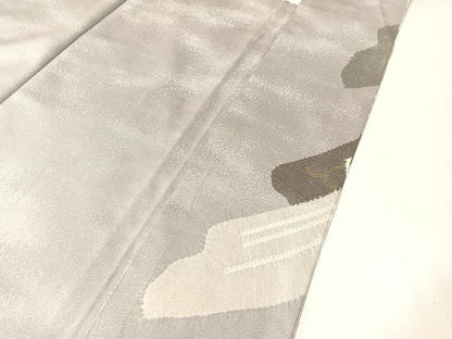 平和屋着物●訪問着 駒刺繍 絞り 正倉院花唐草文 金彩 正絹 逸品 CABC9611vp