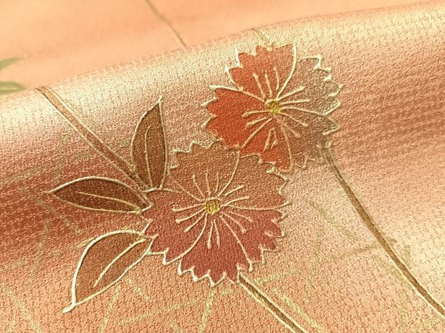 平和屋着物●訪問着 籬花蝶文 暈し染め 有紀本金箔 正絹 逸品 CABC9612vp