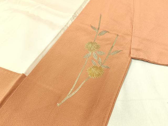 平和屋着物●訪問着 籬花蝶文 暈し染め 有紀本金箔 正絹 逸品 CABC9612vp