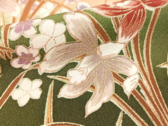 平和屋着物●訪問着 草花文 暈し染め 金彩 正絹 逸品 CABC9615vp