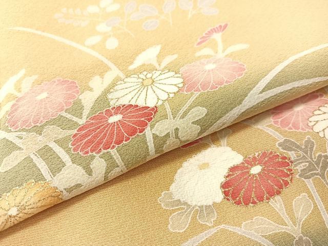 平和屋着物●訪問着 立波花文 暈し染め 金彩 ロング丈 正絹 逸品 CABC9617vp