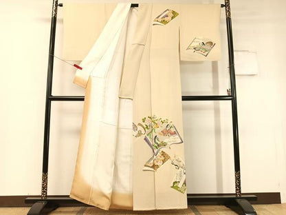 平和屋着物●訪問着 十二単 金彩 鬼しぼ縮緬 正絹 逸品 CABC9618vp