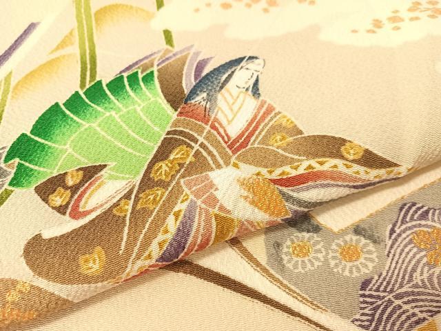 平和屋着物●訪問着 十二単 金彩 鬼しぼ縮緬 正絹 逸品 CABC9618vp