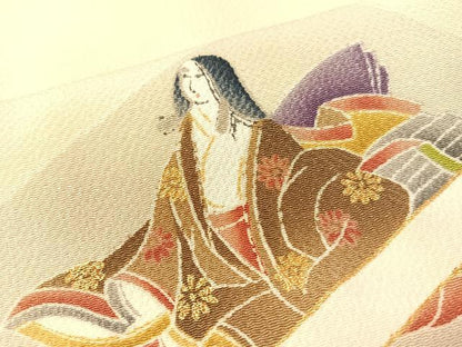 平和屋着物●訪問着 十二単 金彩 鬼しぼ縮緬 正絹 逸品 CABC9618vp