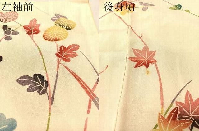 平和屋着物●訪問着 型染め 枝花文 暈し染め 正絹 逸品 CABC9621vp