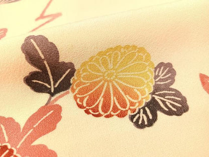 平和屋着物●訪問着 型染め 枝花文 暈し染め 正絹 逸品 CABC9621vp