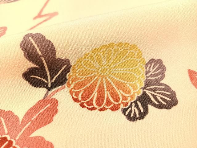 平和屋着物●訪問着 型染め 枝花文 暈し染め 正絹 逸品 CABC9621vp