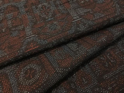 平和屋着物●結城紬 80亀甲 幾何学文様 正絹 逸品 CABC9623vp