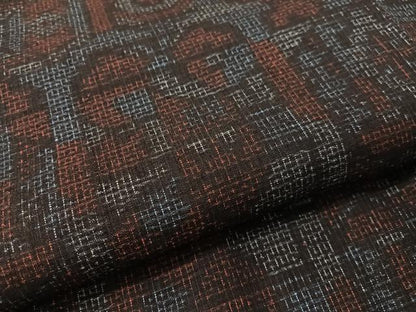平和屋着物●結城紬 80亀甲 幾何学文様 正絹 逸品 CABC9623vp