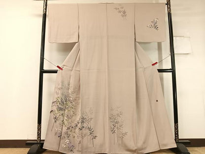 平和屋着物●訪問着 作家物 笹竹紫陽花文 正絹 逸品 CABC9626vp