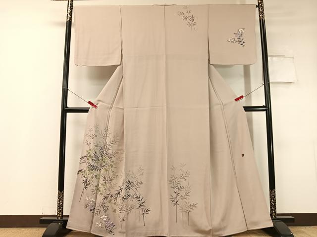 平和屋着物●訪問着 作家物 笹竹紫陽花文 正絹 逸品 CABC9626vp