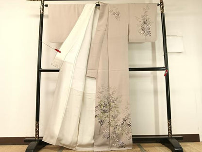 平和屋着物●訪問着 作家物 笹竹紫陽花文 正絹 逸品 CABC9626vp