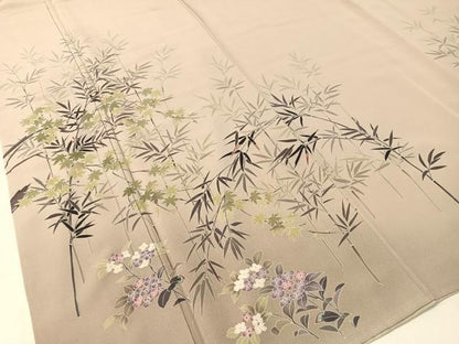 平和屋着物●訪問着 作家物 笹竹紫陽花文 正絹 逸品 CABC9626vp
