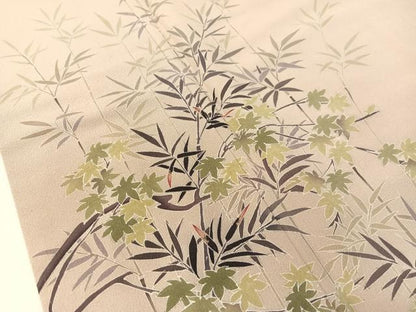 平和屋着物●訪問着 作家物 笹竹紫陽花文 正絹 逸品 CABC9626vp
