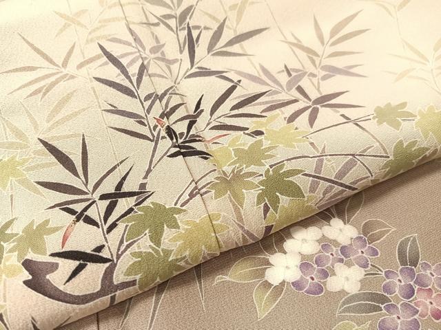 平和屋着物●訪問着 作家物 笹竹紫陽花文 正絹 逸品 CABC9626vp
